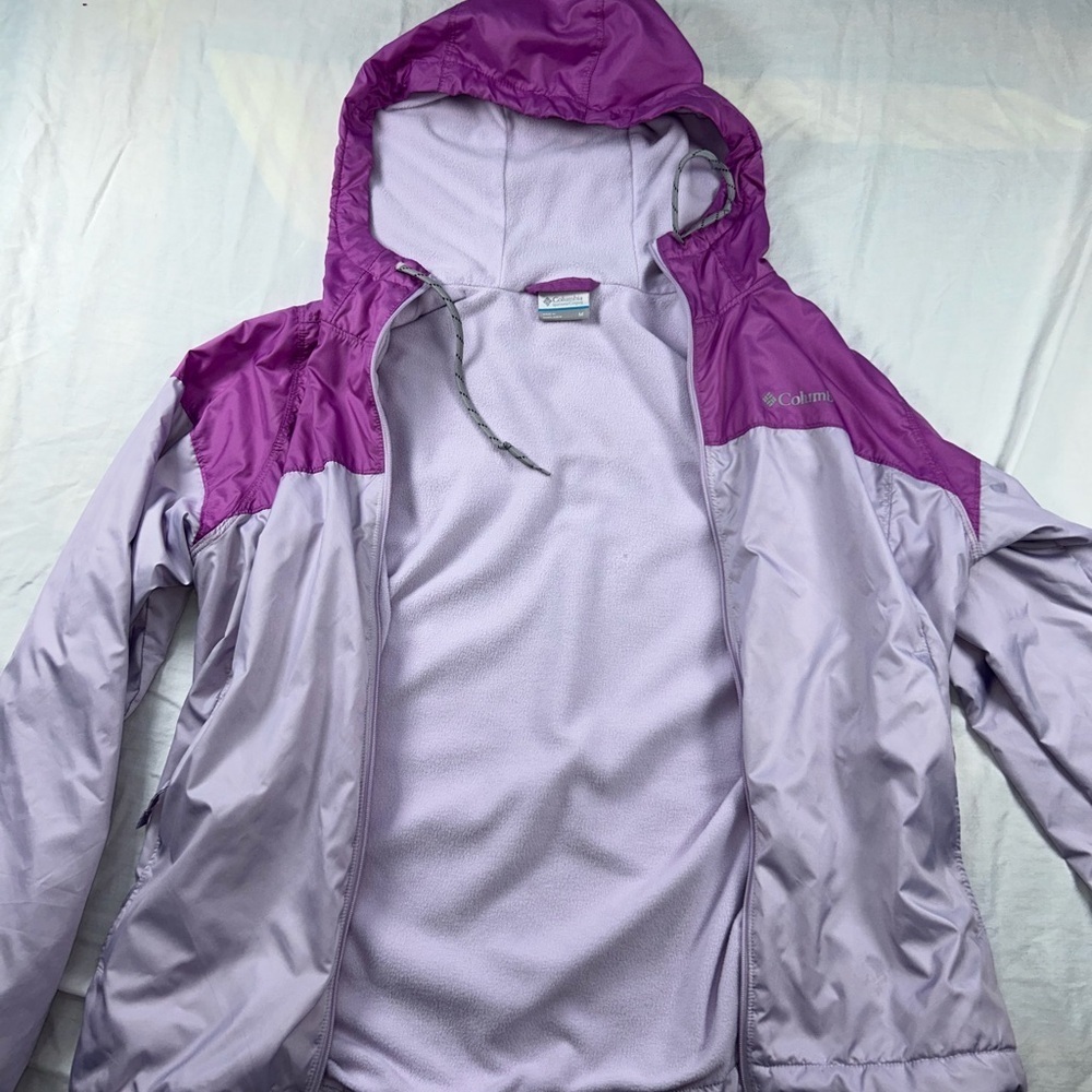 Columbia windbreaker hoodie fleece lined Sz M Women's Lavender Lilac Ski - Picture 16 of 16